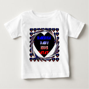 T-shirt Pour Bébé Blue Black Hakuna Matata Baby Kids Design.png