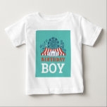 T-shirt Pour Bébé Blue Carnival Circus Baby Birthday Kids HouseParty<br><div class="desc">Les anniversaires sont un jalon annuel que nous attendons avec impatience. Commencez cette fête monumentale avec nos articles de fête d'anniversaire Carnival Circus Baby Birthday Kids House Design. Personnalisez-le avec les détails de la fête ! Nous espérons que notre Carnival Circus Baby Birthday Kids House Party Design apporte à votre...</div>