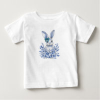 Blue Floral Rabbit 1er anniversaire pour les enfan