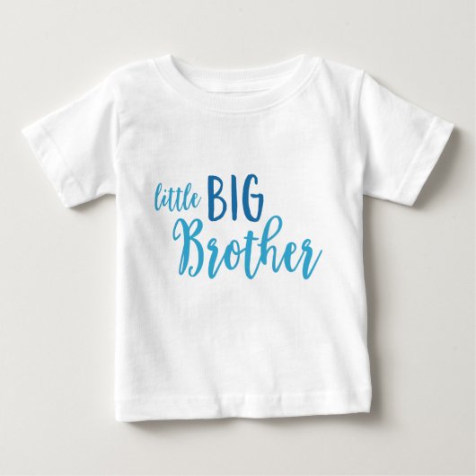 T-shirt Pour Bébé Blue Little Big Brother Toddler Long Sleeve Tee (Devant)