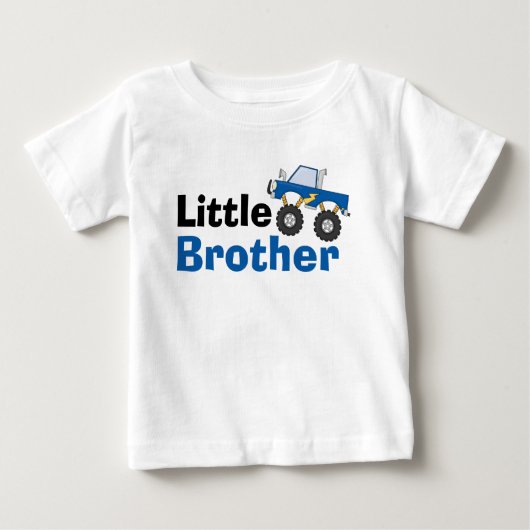 T-shirt Pour Bébé Blue Monster Truck Little Brother (Devant)