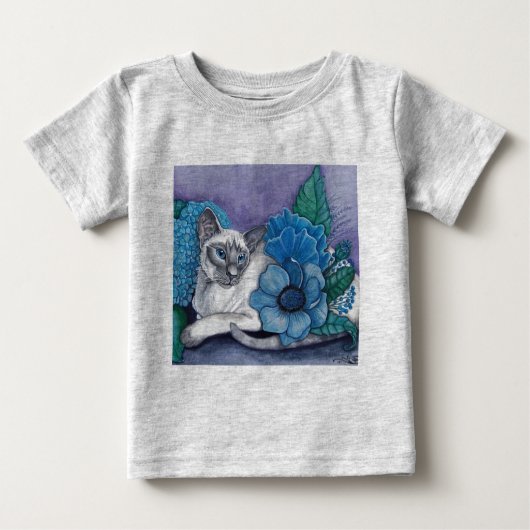 T-shirt Pour Bébé Blue Point Siamese chat (Devant)