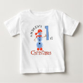T-shirt Pour Bébé Blue snowman (Devant)