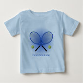 T-shirt Pour Bébé Blue tennis star ajouter un nom ou un texte (Devant)