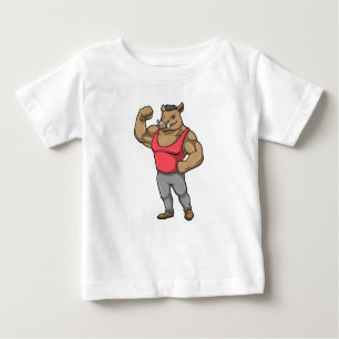 T-shirt Pour Bébé Boar Bodybuilder Muscles Bodybuilding