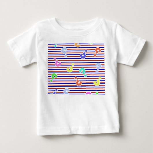 T-shirt Pour Bébé Body bébé à rayures funky avec points d'interrogat (Devant)