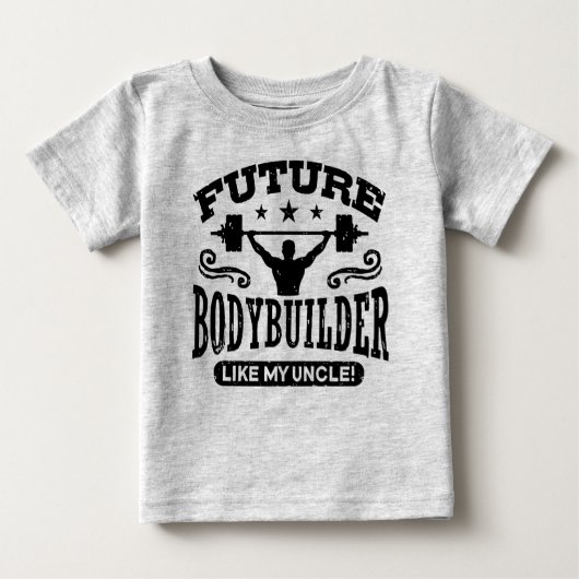T-shirt Pour Bébé Bodybuilder Comme Mon Oncle (Devant)