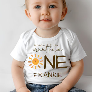 T-shirt Pour Bébé Boho Eté Premier Voyage Autour Du Soleil Anniversa