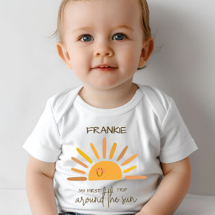 T-shirt Pour Bébé Boho Eté Premier Voyage Autour Du Soleil Anniversa