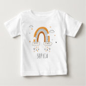 T-shirt Pour Bébé Boho Genre Neutre Arc-en-ciel Personnalisé (Devant)