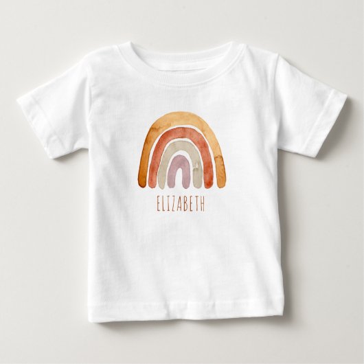 T-shirt Pour Bébé Boho Modern Rainbow Nom (Devant)