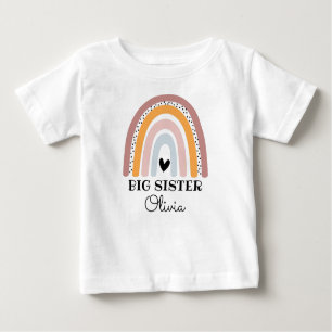 T-shirt Pour Bébé Boho personnalisé Rainbow Big Sister