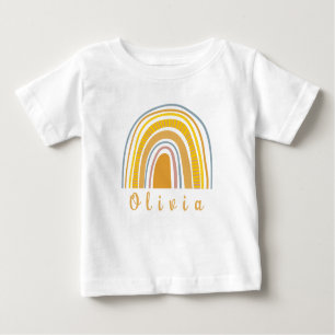 T-shirt Pour Bébé Boho Rainbow avec nom personnalisé Whimsical