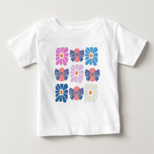 T-shirt Pour Bébé Boho rétro floral simple (Devant)