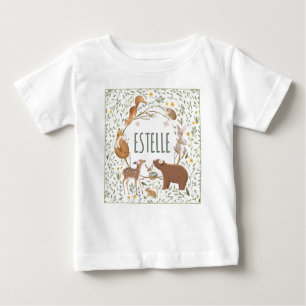 T-shirt Pour Bébé Boho Woodland Animaux Forest Friends Baby shower