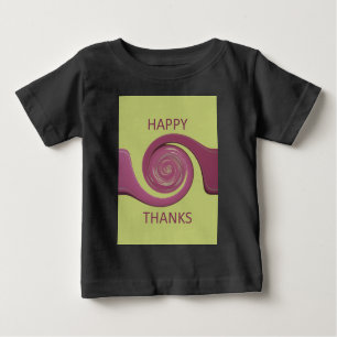 T-shirt Pour Bébé Bon thanksgiving Golden Jaune tourbillon design.pn