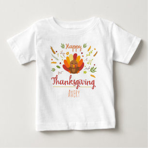 T-shirt Pour Bébé Bon thanksgiving Nom personnalisé