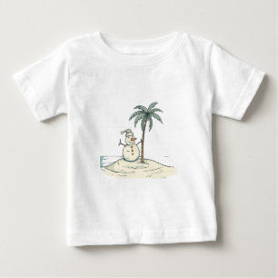 T-shirt Pour Bébé Bonhomme de neige de vacances d'été ambiance plage