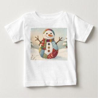 T-shirt Pour Bébé Bonhomme de neige joyeux