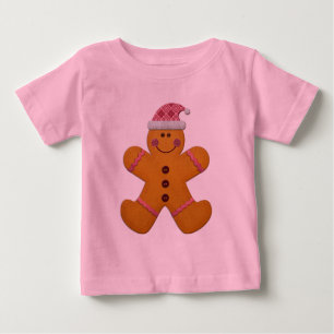 T-shirt Pour Bébé Bonhomme en pain d'épice joyeux mignon dans le