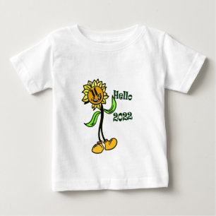 T-shirt Pour Bébé Bonjour 2022, tournesol drôle 2022