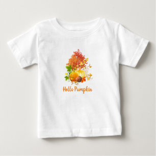 T-shirt Pour Bébé Bonjour Citrouille Automne saison Toddler /