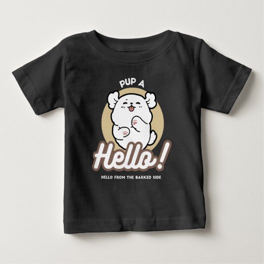 T-shirt Pour Bébé Bonjour du côté écorché - Jolie conception chien (Devant)