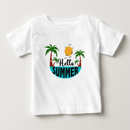 T-shirt Pour Bébé Bonjour été (Devant)