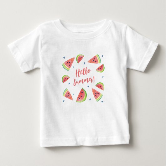 T-shirt Pour Bébé Bonjour été (Devant)