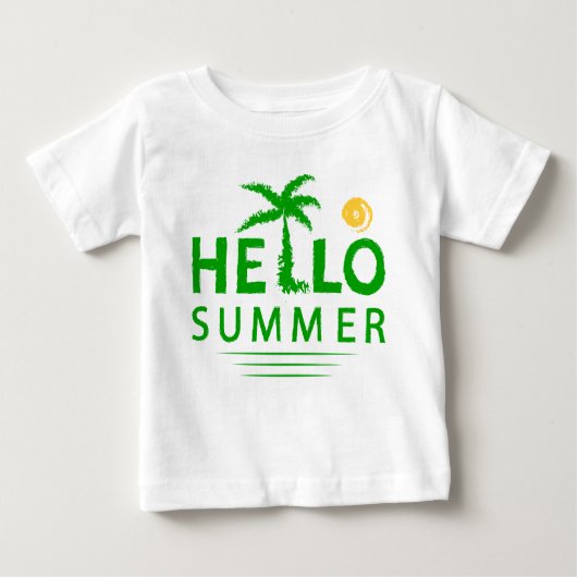 T-shirt Pour Bébé Bonjour été (Devant)