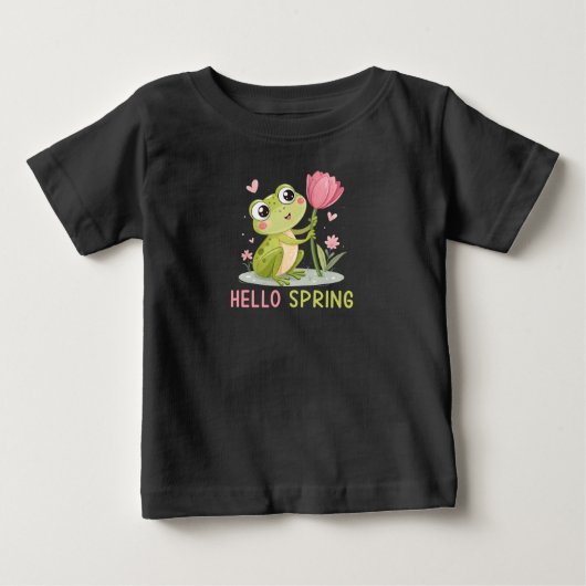 T-shirt Pour Bébé Bonjour Grenouille de Printemps, Amoureux de la Na (Devant)
