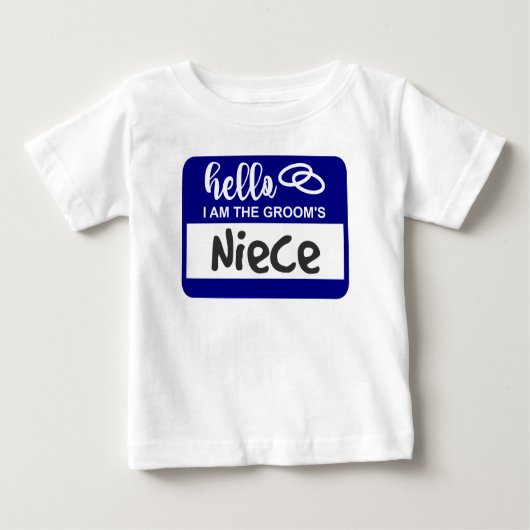 T-shirt Pour Bébé Bonjour Je suis l'insigne du nom du Mariage de la (Devant)