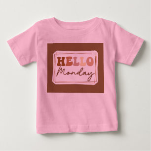 T-shirt Pour Bébé bonjour lundiToddler rose