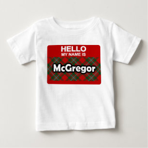 T-shirt Pour Bébé Bonjour Mon nom est McGregor Scottish Clan Tartan