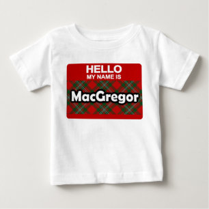 T-shirt Pour Bébé Bonjour mon nom est tartan écossais de clan de