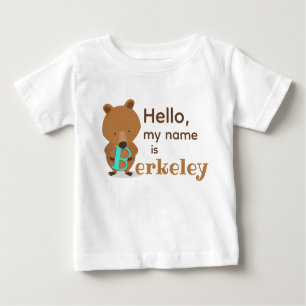 T-shirt Pour Bébé Bonjour nom ours