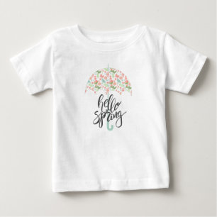 T-shirt Pour Bébé Bonjour Parapluie de Printemps