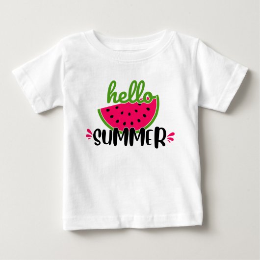 T-shirt Pour Bébé Bonjour Pastèque d'été  (Devant)