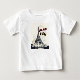 T-shirt Pour Bébé Bonjour Skyline Marathon Paris