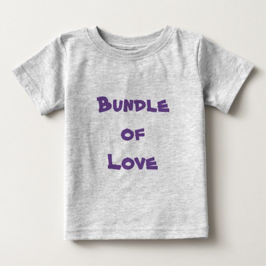 T-shirt Pour Bébé BONNE AMOUR - Simple Mignonne Gris / Violet (Devant)