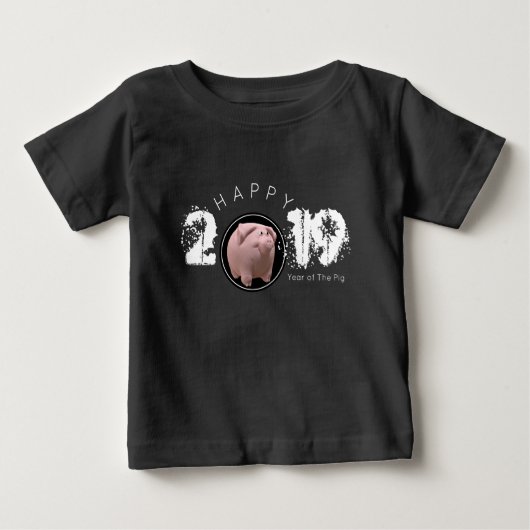 T-shirt Pour Bébé Bonne année PIg 2019 Original 3D Baby Tee (Devant)
