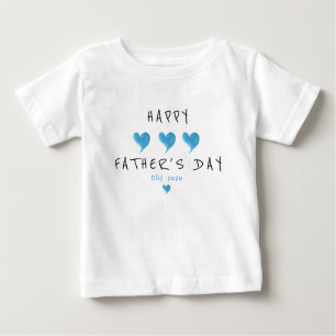 T-shirt Pour Bébé Bonne Fête des pères Bébé Coeurs de garçon