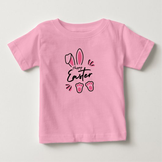 T-shirt Pour Bébé Bonne Pâques (rose) (Devant)
