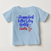 T-shirt Pour Bébé Bonne première Fête des pères papa | (Devant)