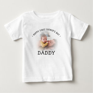 T-shirt Pour Bébé Bonne première Fête des pères papa photo