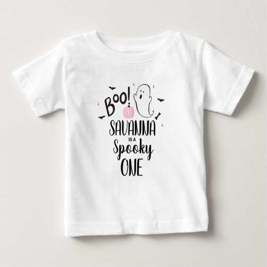 T-shirt Pour Bébé Boo Ghost Halloween fête d'anniversaire (Devant)