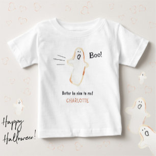T-shirt Pour Bébé 👻 BOO ! Halloween Ghost Cute dessinée à la main