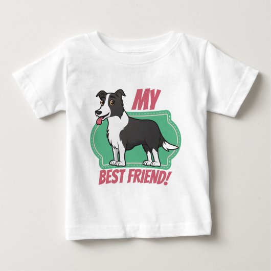 T-shirt Pour Bébé Border collie est mon meilleur ami (Devant)