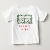 T-shirt Pour Bébé Botanique Custom Text Festive Fête Noël (Devant)