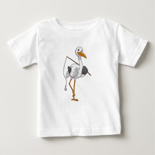 T-shirt Pour Bébé Bouche en Fisher avec canne à pêche (Devant)